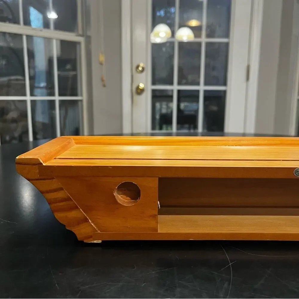 NEW Pottery Barn Crown Molding Hanging Display Wall Ledge Oak 18”